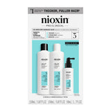 Nioxin [Pro Clinical Scalp + Hair Thickening System 3 Trial Kit for Coloured Or Dry Damaged Hair with Light Thinning]